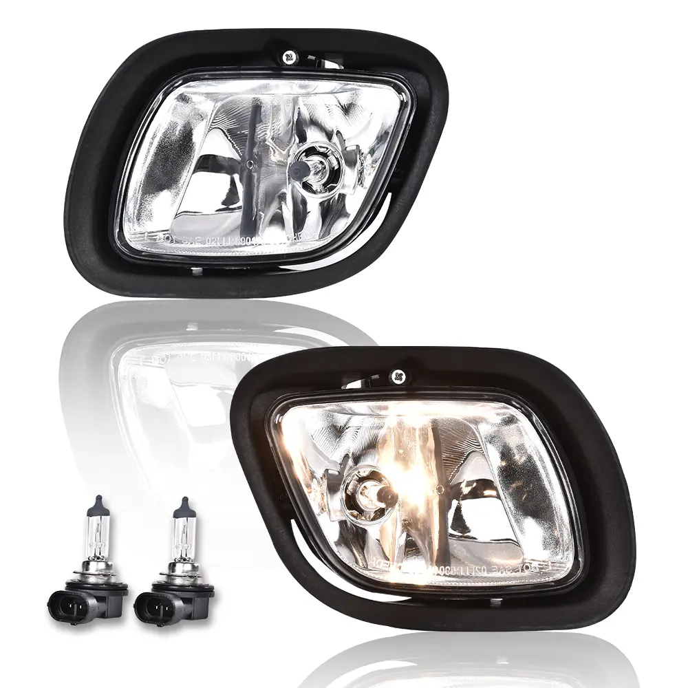 Fog Lights Fit For Freightliner Cascadia 2008-2017 Premium Clear Lens Driving Lamps With Bulbs Driver and Passenger Side Pair