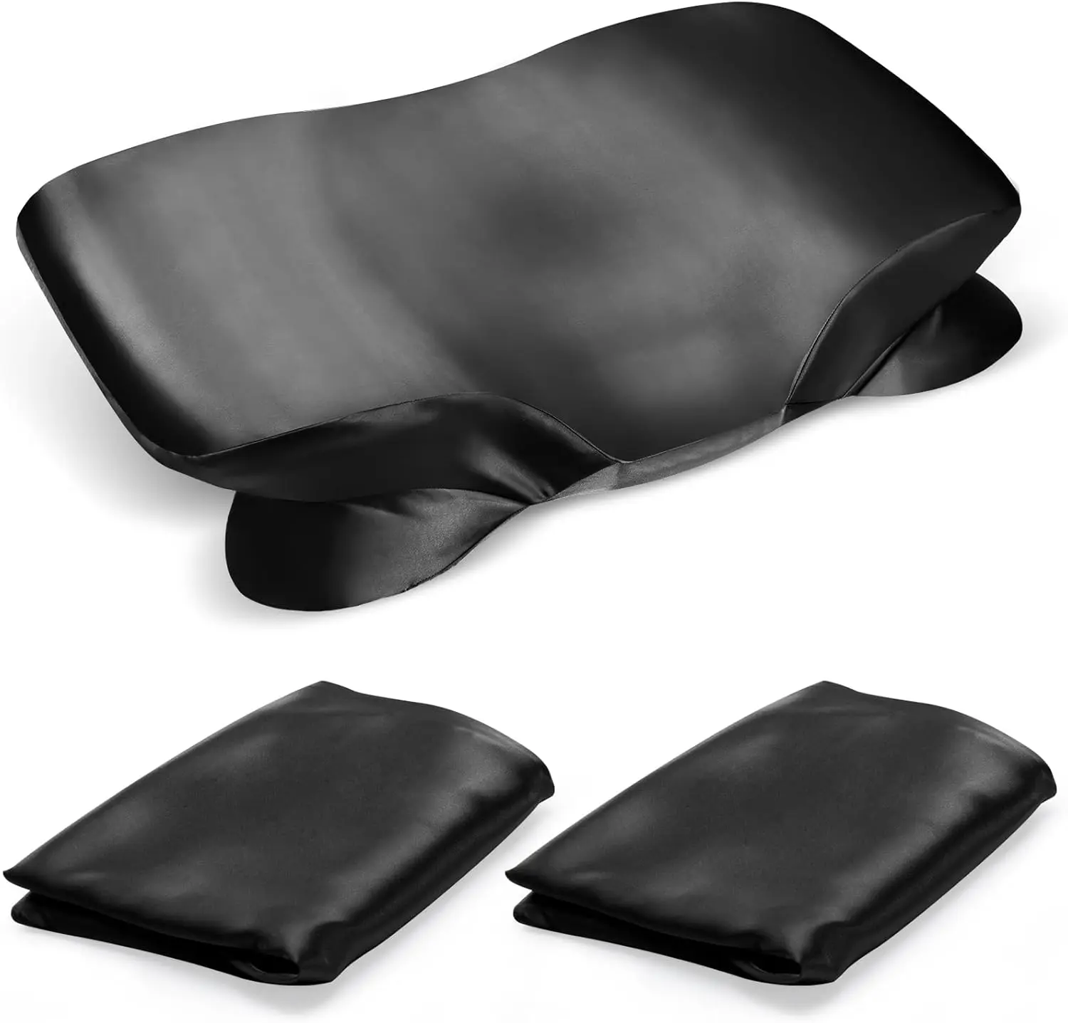 2 Pack Pillowcase for Cervical Pillow, Pillow Case Cover, Soft Pillowcase Cover with Zipper (Black)