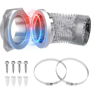 Magnetic Dryer Vent Coupling DV180 Airtight Seal Dryer Vent Connector Kit Quick Connector Easy to Clean, Includes 2.6ft 4" Duct & 2 Clamps