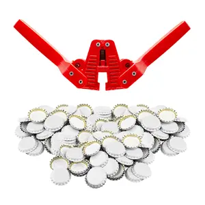 Fermentaholics Beer Bottle Capper & Lid Set – Double Wing Capping Tool & 144 White Crown Caps – For Bottling Drinks at Home – Fits Standard Beer Bottles, Homebrew, 12 oz & Bombers with 26mm Opening