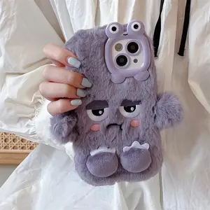 Plush  Cartoon Figure Phone Case for IPhone16 15 14 13 11 12 ProMax Plus Shockproof Furry  Fur Anti-drop  Protective Back Cover