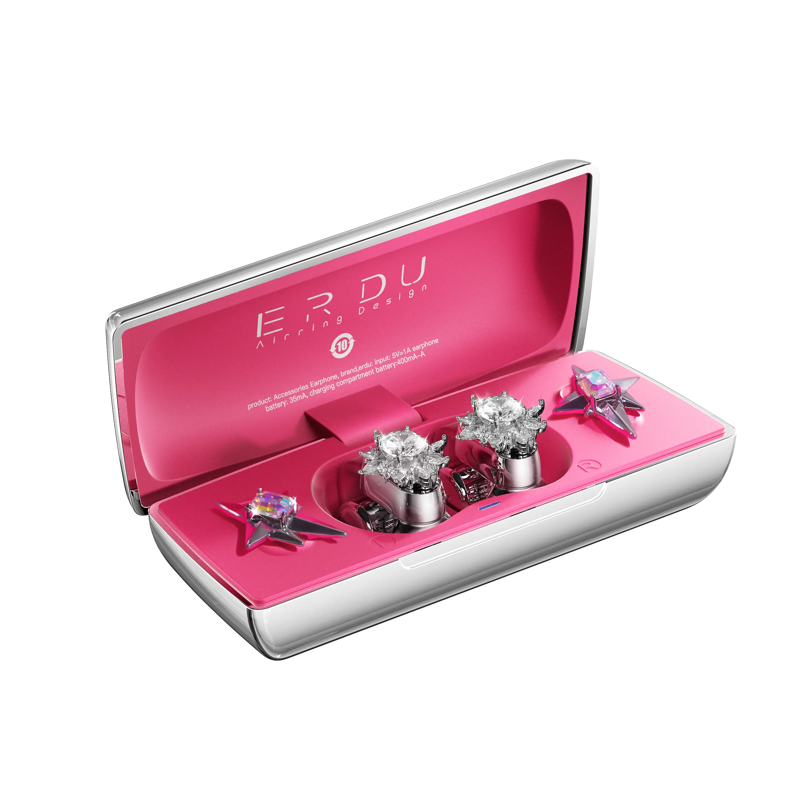 ERDU Air Note Bluetooth イヤホン 付け替えパーツ付セット ERDU Air Note Wireless Earbuds with Interchangeable Ear Clips