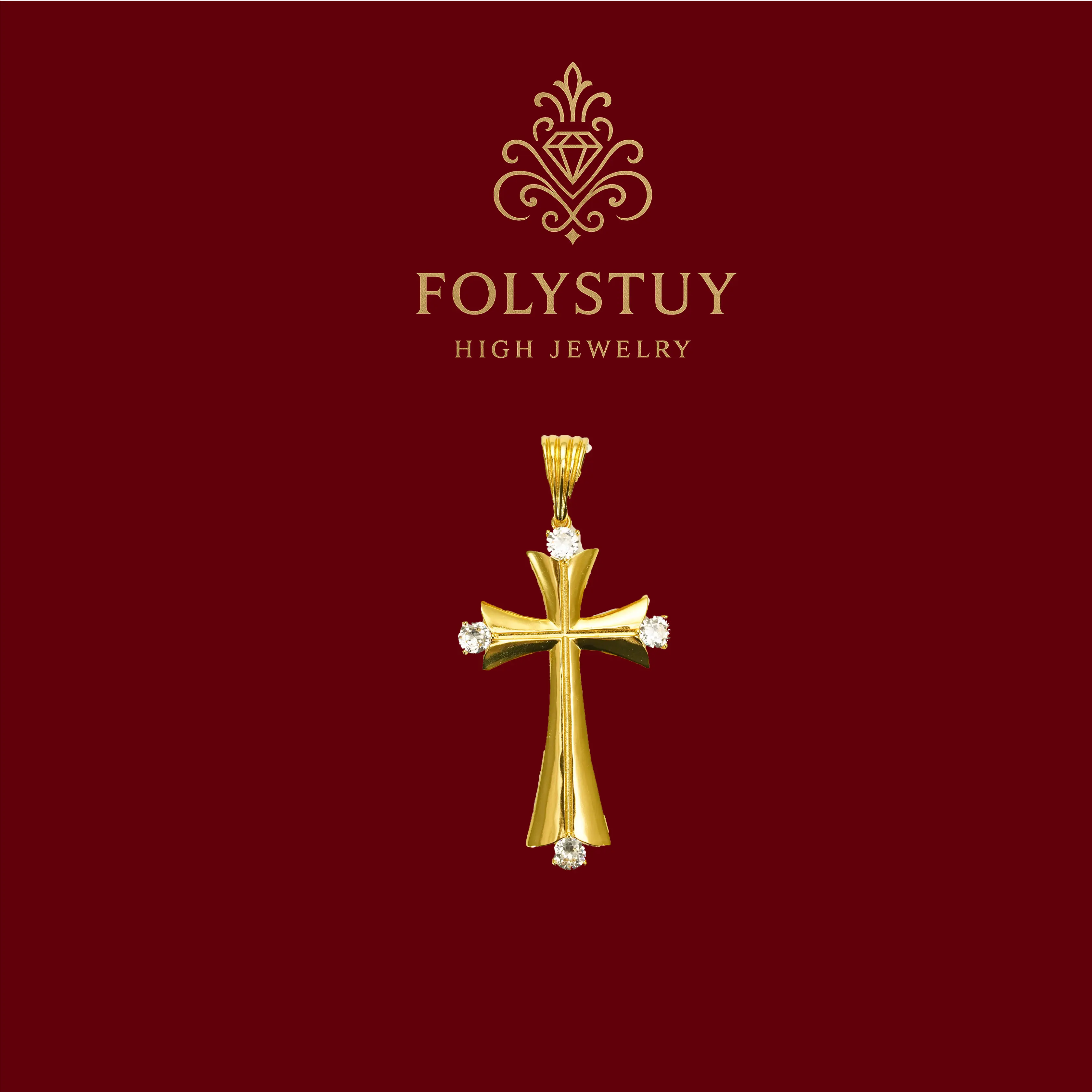 [93mm with 45mm cross pendent]FOLYSTUY(YNK09) cross pendent - Unique Cross Accents for Versatile Wear with Elegant Design