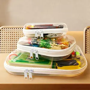 Clear Zipper Case & Travel Organizer, Hard PVC Material, Waterproof, Multi-use Storage for Toiletries, Makeup, Toys, Stationery & Underwear, Ideal Holiday Gift & Holiday
