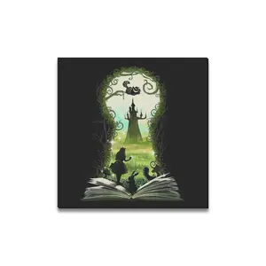 Cartoon Animation Castle HD Print Canvas Painting Wall Art For Living Room Bedroom Office Decor 16X16 inch, With Frame Artistic Poster