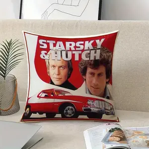 1 PC Starsky & Hutch TV Series Vintage Pillowcase - Zipper Design Cushion Cover - Machine Washable Polyester, Suitable for Living Room, Bedroom - Fan Collectible Gift (No Filling Required)