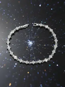 1 pcs Gold & Silver Crystal Tennis Bracelets for Unisex - Hip Hop Cubic Zirconia Bracelet, Cz Tennis Bracelet, Exquisite Bracelet, Dainty Crystal Bracelet, Sparkling Elegant Jewelry, Classic Commemorative Gift for Birthday, Anniversary, Special Occasions