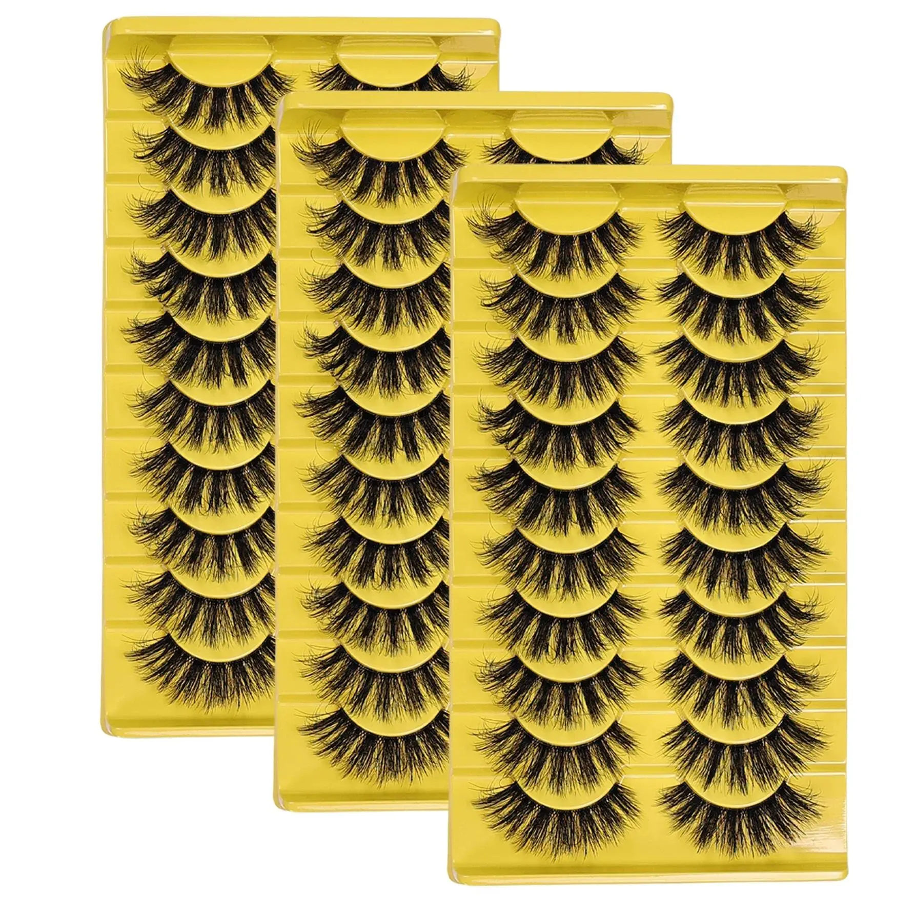 30Pairs/50Pairs Fluffy Messy Thick Fancy Lashes 3D Dramatic False Eyelashes Soft Lightweight Fake Eyelashes for Everyday Makeup Fluffy Volume Eyelashes