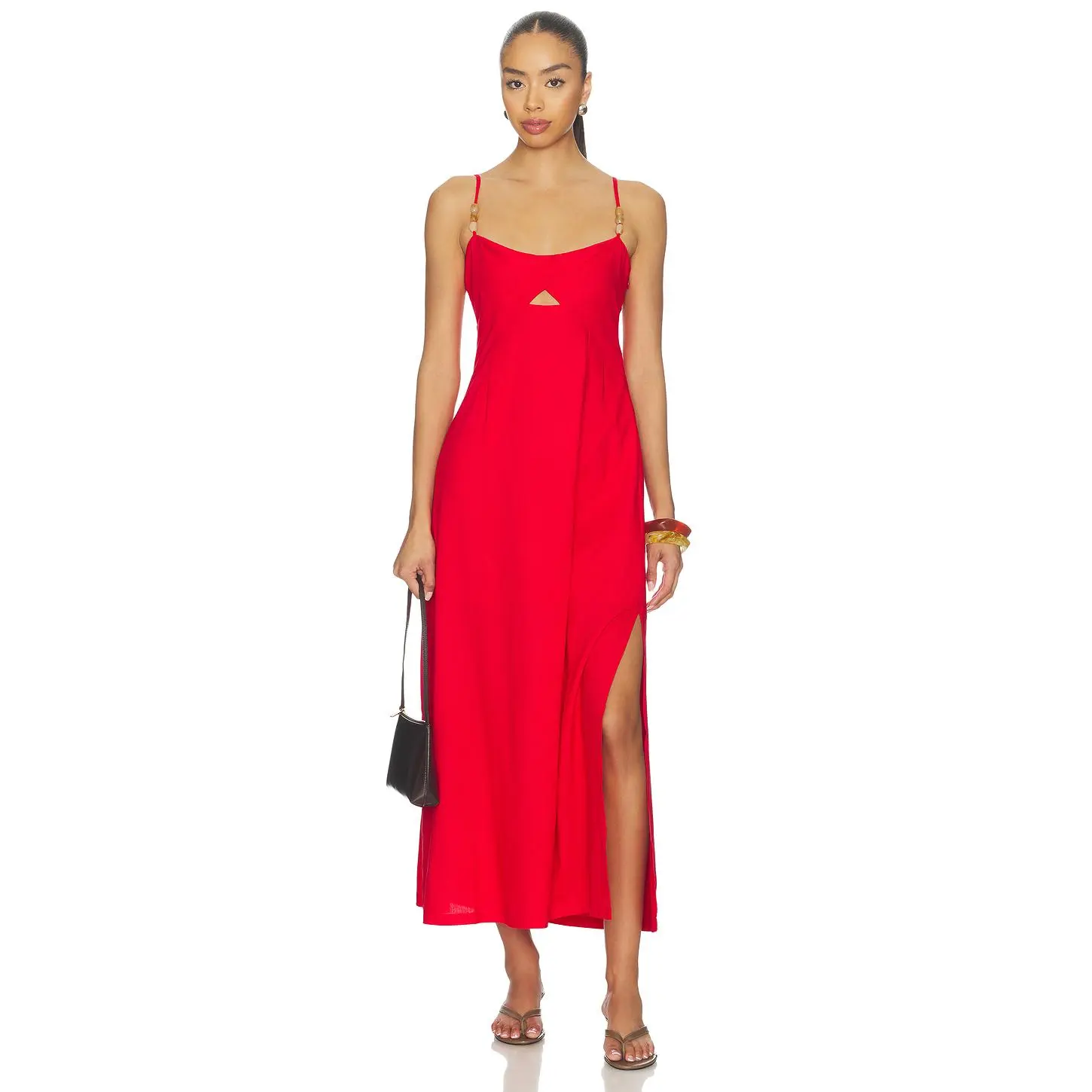 MINKPINK Rhodes Twist Front Maxi Dress in Red