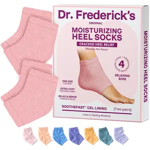 Dr. Frederick's Fuzzy Moisturizing Heel Socks - Soften Dry Cracked Heels Overnight