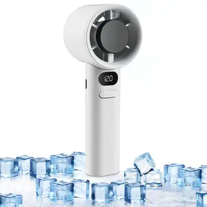 Portable Handheld Fan, USB Rechargeable Fan with Digital Display, Handheld Personal Fan, Cooling Fan for Home, Office, Travel