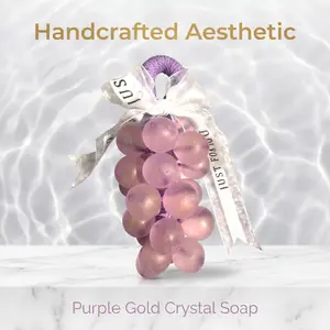 Purple Gold Grape Soap on a Rope - Luminous Water Lily ASMR Gift