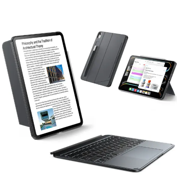 ESR Detachable Keyboard Case, Magnetic Detachable Keyboard for iPad, Portrait/Landscape Modes, Large Click-Anywhere Trackpad, Backlit Keys, Shift Series
