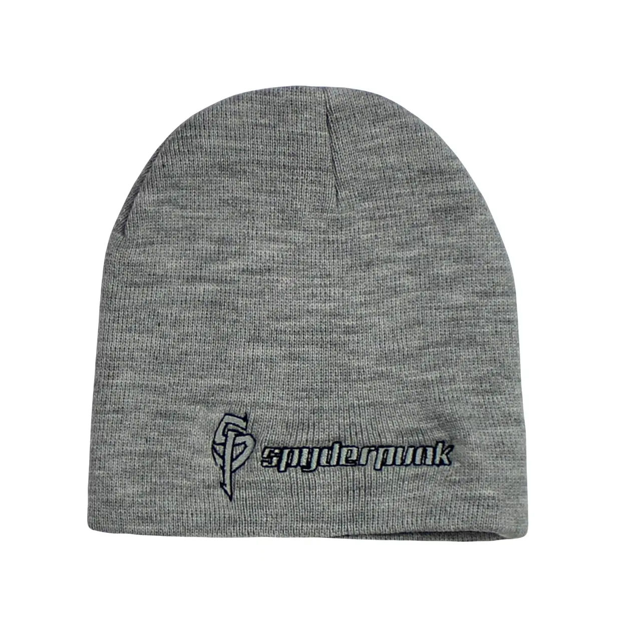 Spyderpunk Knit Skull Beanie Embroidered in 5 Color - Grey, Pink, Black, Red, White - Soft Acrylic Polyester - Unisex - Made in USA