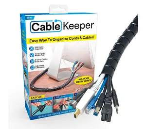 CableKeeper Set of 3 10ft Easy Cable & Cord Organizer