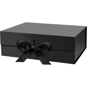 Black  Box for Presents 10.2x7.5x3.1''  Boxes with   Closure Groomsman Bridesmaid Proposal Box for Wedding Birthday Valentines