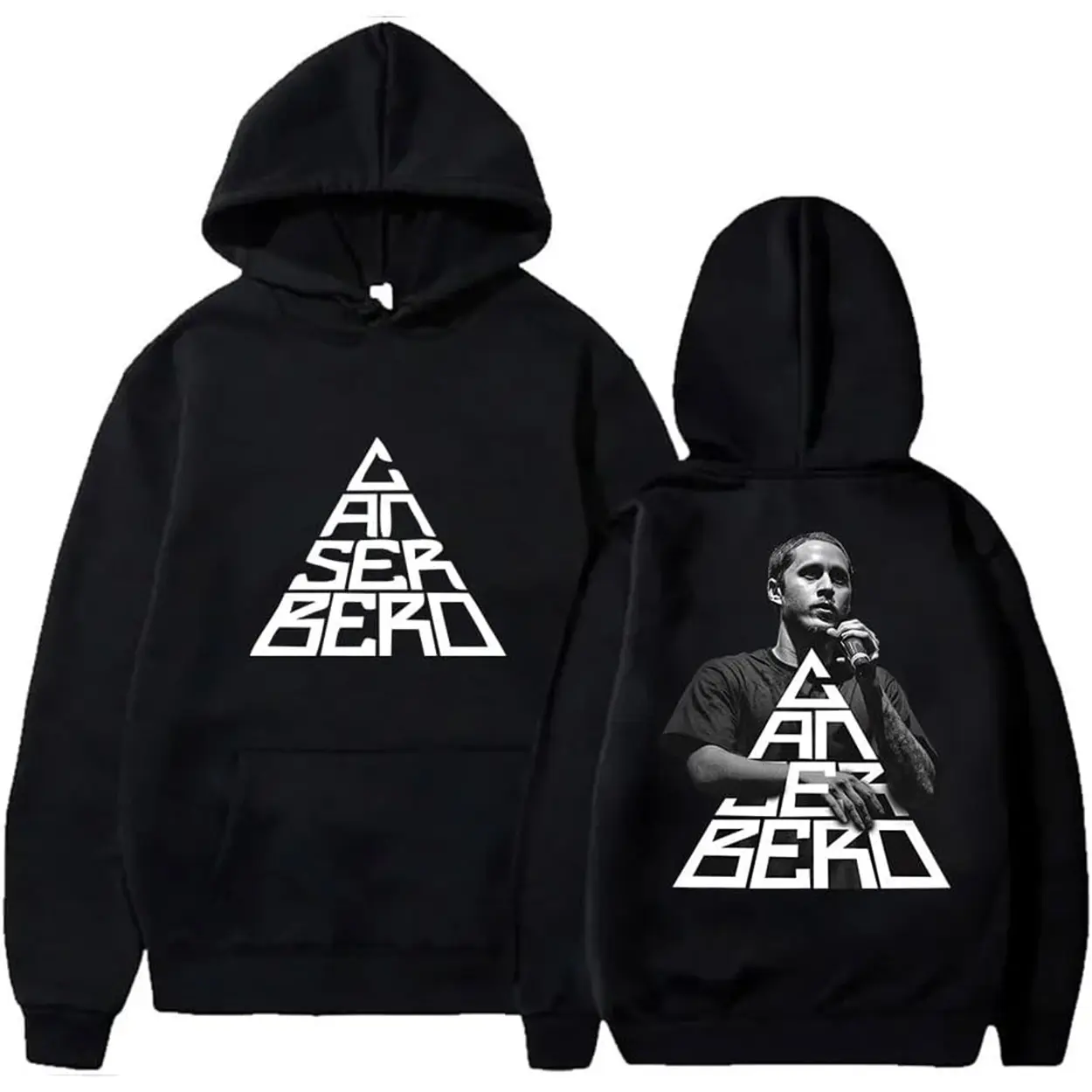 Menswear Canserbero Can Vive Album 2-Sided Graphic Hoodie, Soft Classic Cotton Fleece Pullover, Casual Street Style Hooded Sweatshirt, Matching Unisex Tops
