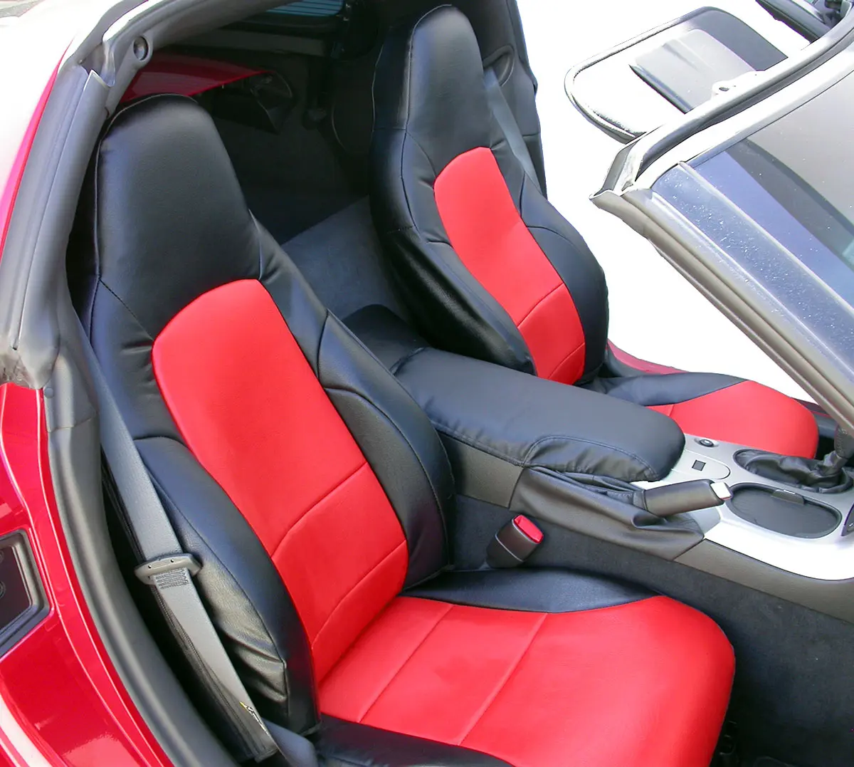 For CHEVY CORVETTE C6 2005-2013 , IGGEE Premium Leatherette, 2 Front seats, Original fit