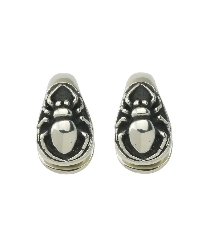 Spider Keyhole White Brass Ear Weights