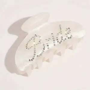 Elegant Bride Rhinestone Hair Claw Clip, Non-Slip Medium Hair Accessory for Weddings & Bridal Events, Perfect Bridal Shower Gift