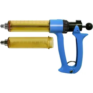 Livestock Syringe Gun 50ML  5 Gears Adjustable Continuous Repeating Luer Lock Syringe Pump-Adjustable 1ml to 5ml Range for Farm Cattle Cow Horse Goat Hog (50 ML)