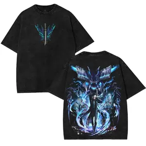 Devil May Cry Vergil the omega and alpha king son of sparda Anime Manga Clothes game Vintage Cotton 2 sided Washed Tshirt Top 90s graphic tees
