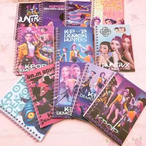 Multi-Pattern K-Pop Witch Girl Group A6 Coil Notebook, Cartoon Anime Student Color Page Journal, Lined Notebook for Kids & Teens