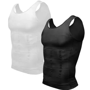 2 Pack Menswear Compression Shirt Body Shaper Vest 1 Pack Sleeveless Tighten Tummy Shapewear Gym Workout Soft Tank Top Sports Shirt Chest Protector Underwear