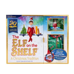 The Elf on the Shelf Deluxe Box Set – Anniversary Edition with Poseable Scout Elf, Storybook, Ornament & Elf Pajamas