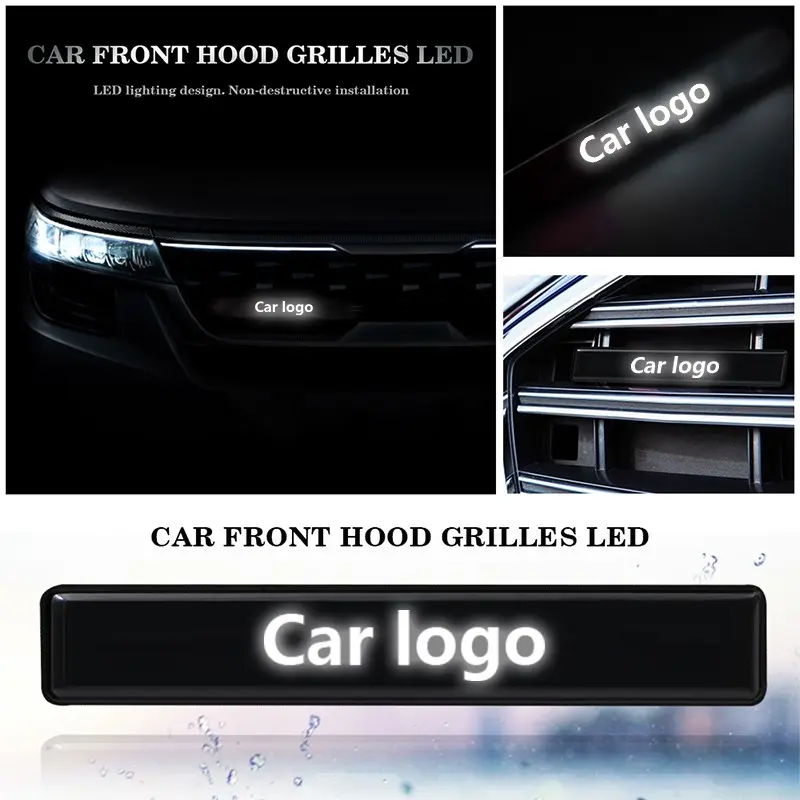 1pcs Car Front Grille LED Light, Led Lights Car, Auto Decorative Light, Led For Car, Multiple Vehicle Styles Available, Waterproof Sunproof Grill Lamp, Custom Style Upgrade, Car Exterior Accessories