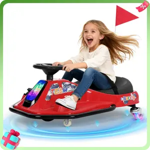 【Phivilla Home】 24V Electric Drift Car, 360° Rotating Ride On, 9.3 MPH Max, Light-Up Rear Wheels, Bluetooth Music, Safety Harness, Flashing Front Lights, Ages 3+, Slow Start
