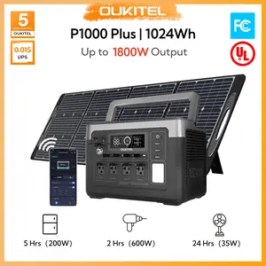 OUKITEL Portable Power Station 1800W 1024Wh LiFePO4 Battery Backup | Fast Charging Solar Generator for Home, Camping, Emergency, Outdoor Use