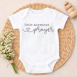 Newborn Baby Bodysuit Romper Outfit Little Answered Prayer Heart Design baby stuff>essentials Baby Gift Set Baby Bodysuit Cool wearing Perfect Gift for Grandma, Parents, Perfect for Coming Home & Celebrations