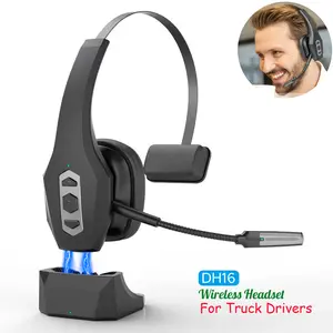 Wireless Trucker Bluetooth Headset with AI Noise-Canceling Mic for Clear Communication,Wireless Headphone with AI Noise-Canceling Microphone for Computer work time pc headset pc  gaming  headset Audio gaming headphone gift Connection Adjustable Charging