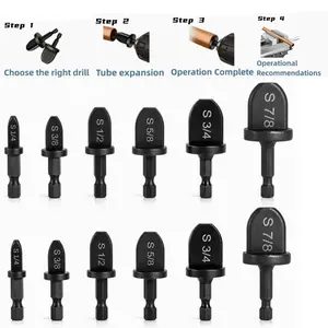 12-piece HVAC maintenance tool kit, air conditioning pipe expansion tool, manual pipe crimping tool, suitable for kitchens, living rooms and bedrooms, with expansion drill bit for flexible copper pipe (1/4 inch to 7/8 inch) crimping drill bit tool.