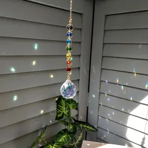 1pc Crystal Sun Catcher Rainbow Maker Prism - Classic Hanging Ornament, Hangable for Home Decor, Meditation Accessory, No Electricity Needed, Boho Style
