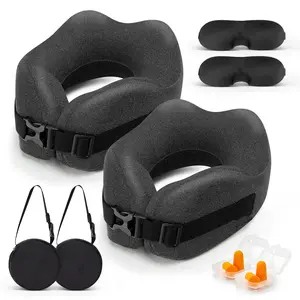 2Packs Travel Neck Pillow, Breathable Comfortable Memory Foam Neck Pillow, Travel Nap Pillow with Storage Bag, Valentine's Day Gift