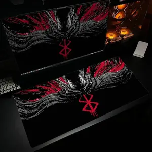 Dark Fantasy Black Swordsman Gaming Mouse Pad 31.5"x11.8" | XL Anti-Slip Desk Mat for PC Setup & TCG Playmat