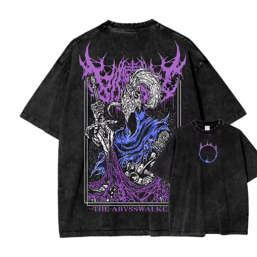 Bestselling Dark Souls Washed T-Shirt  DTG Process Unisex Loose-Fitting T-shirt, Washed Casual Top (100% Cotton, 280g), Smooth Fabric, Minimalist Style, Street Style, Classic T-shirt, Makes a Great Gift.