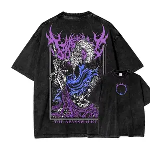 Bestselling Dark Souls Washed T-Shirt  DTG Process Unisex Loose-Fitting T-shirt, Washed Casual Top (100% Cotton, 280g), Smooth Fabric, Minimalist Style, Street Style, Classic T-shirt, Makes a Great Gift.