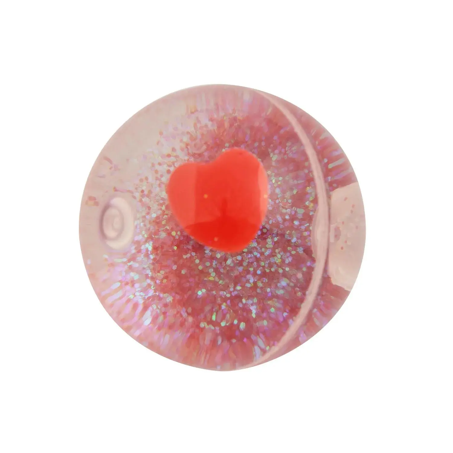 2" (51mm) Glitter-Filled Rubber Bouncy Heart Balls - 12 Pc., Valentine's Day Party Favors, Gift Baskets Add-On for Ages 4+ & Classmates