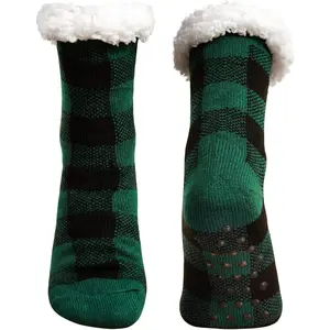 Slipper Socks for Women with Grippers Non Slip Fuzzy Grip Winter Warm Cozy Thick Comfy Soft Fleece Cabin Socks