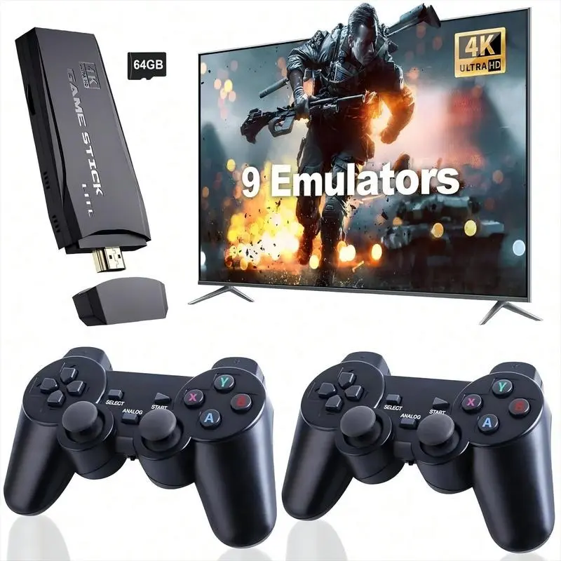 X2 Wireless Retro, 30000+ Games, Supports 3D Games, 4K HD Output, 2.4GHz Wireless Controller, Plug-And-Play TV Gaming, Video Games Stick