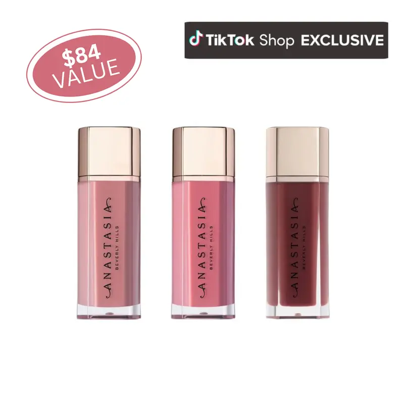 TikTok Shop Exclusive Matte Lip Velvet Trio - Mauve Trio (Pomegranate, Pale Mauve, Rosy Mauve)