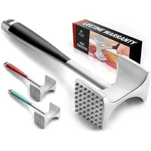 Professional Meat Tenderizer Tool with Comfort Grip Aluminium Garlic Kitchen Utensils Professional Meat Tenderizer Tool with Comfort Grip Aluminium Garlic Kitchen Utensils