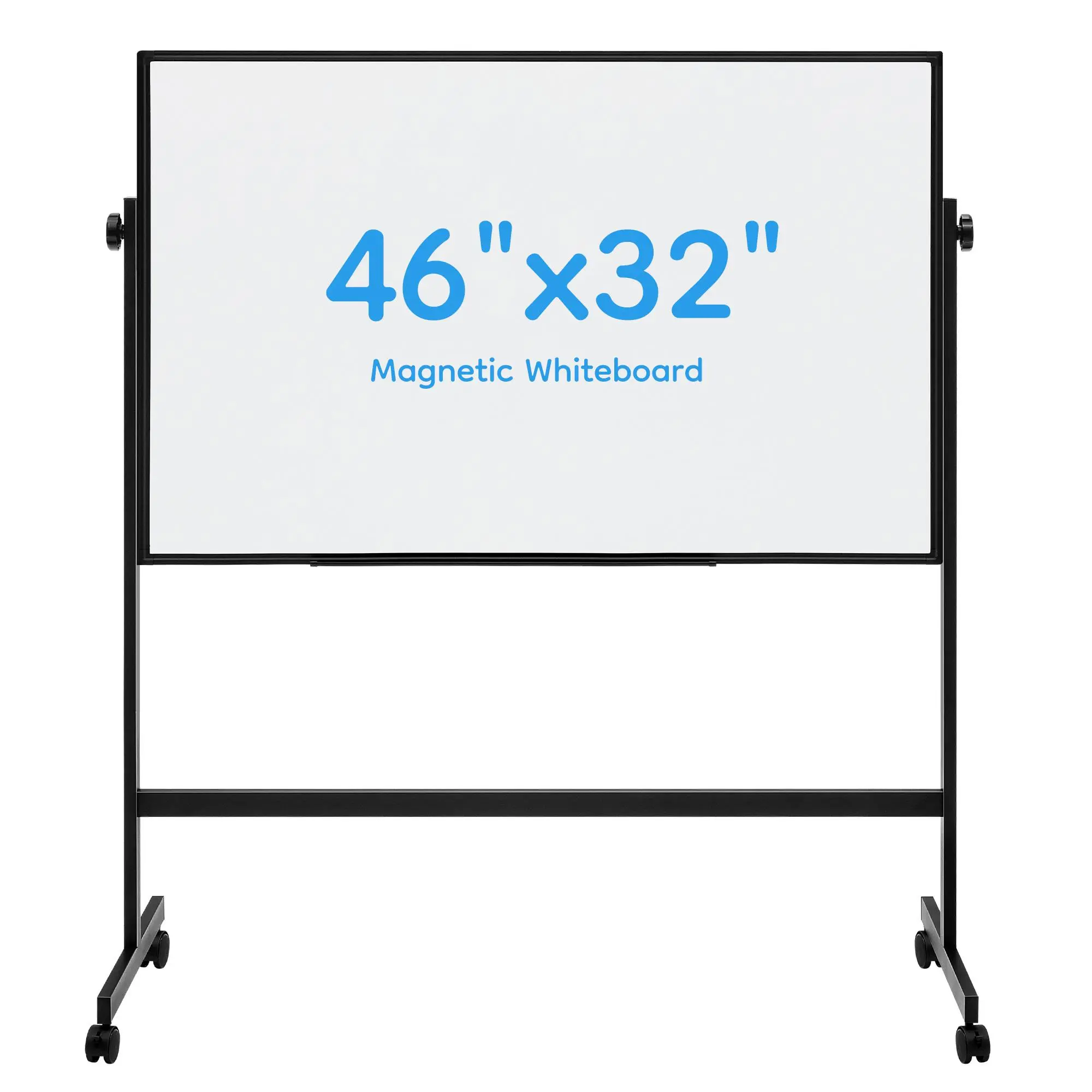 46x32 Mobile Magnetic Whiteboard with Aluminum Stand & Wheels for Home Office, Classroom