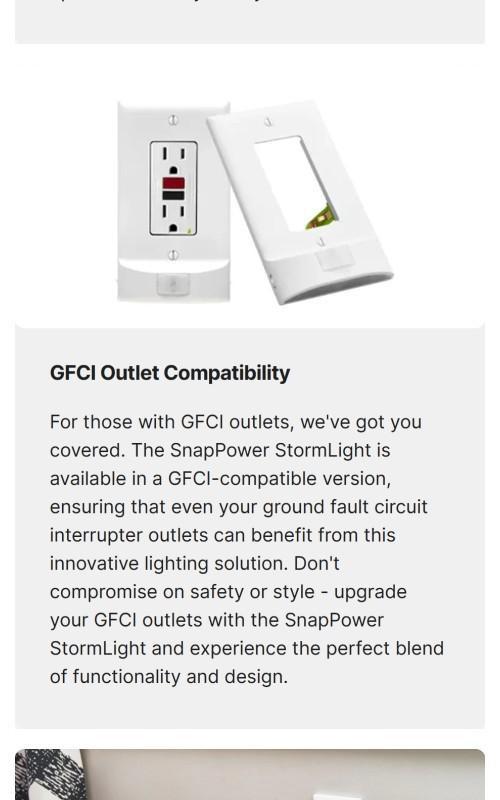 StormLight - Socket Cover with built in battery backup night light.