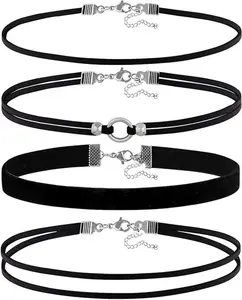 Velvet Choker Necklace for women Black Lace Choker Layered Classic Black Choker Gothic Chokers for Halloween Cosplay jewelry Gift for Women