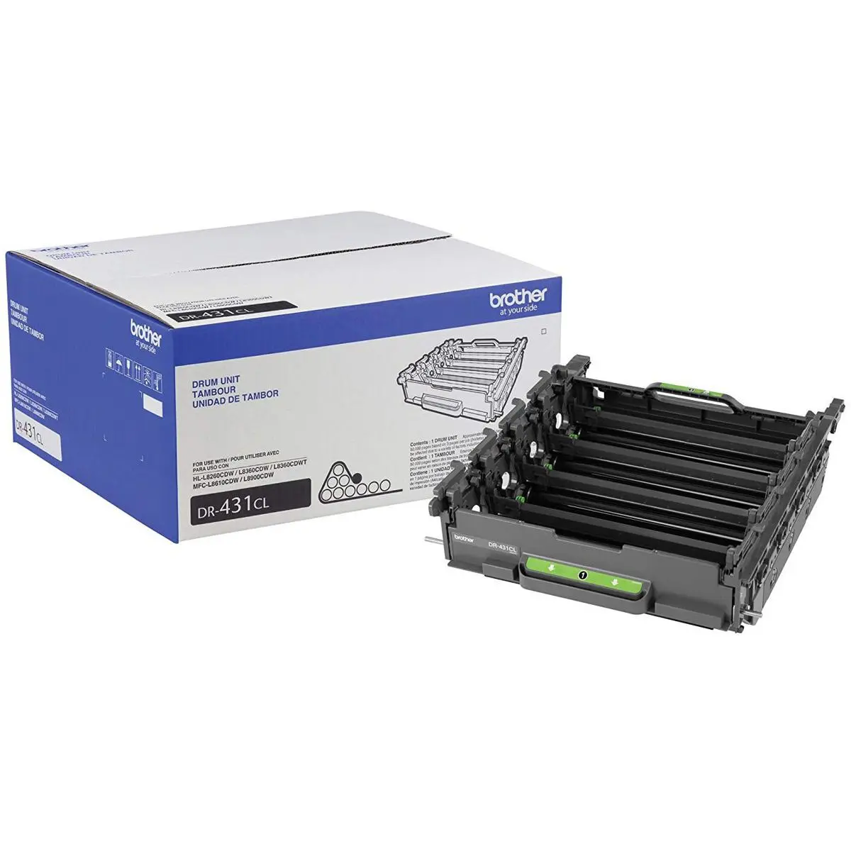 Brother DR-431CL Drum Unit for HL-L8260CDW, HL-L8360CDW, HL-L8360CDWT, MFC-L8610CDW & MFC-L8900CDW, 30000 Pages Yield, 4-Pack