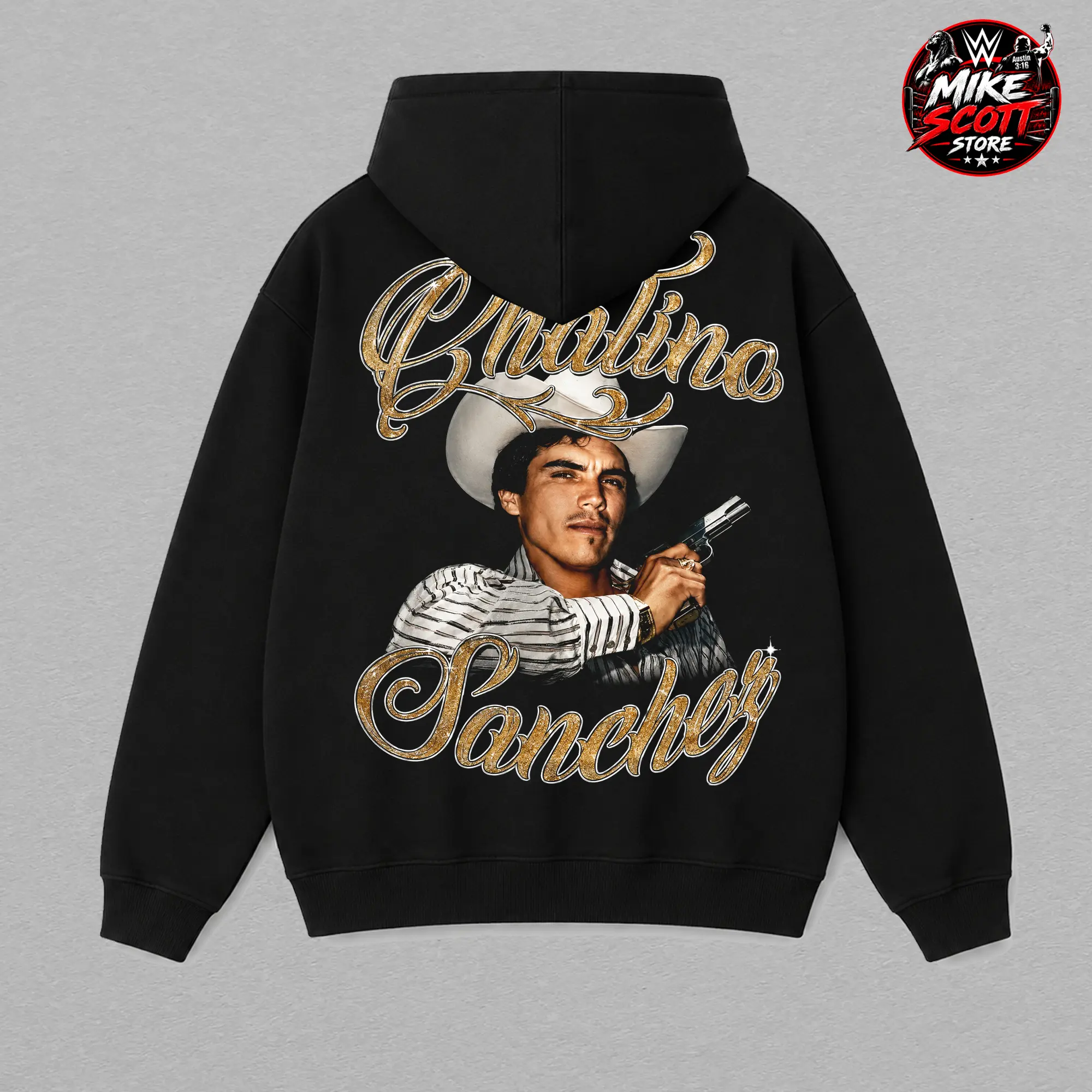 Chalino Sanchez Vintage Graphic Tee Hoodie Sweatshirt Mexican Regional Music Inspired Shirt - Black Oversized T-Shirt Corridos Ranchera Latino Western Cowboy Streetwear Unisex Retro 90s Outfit Fan Gift